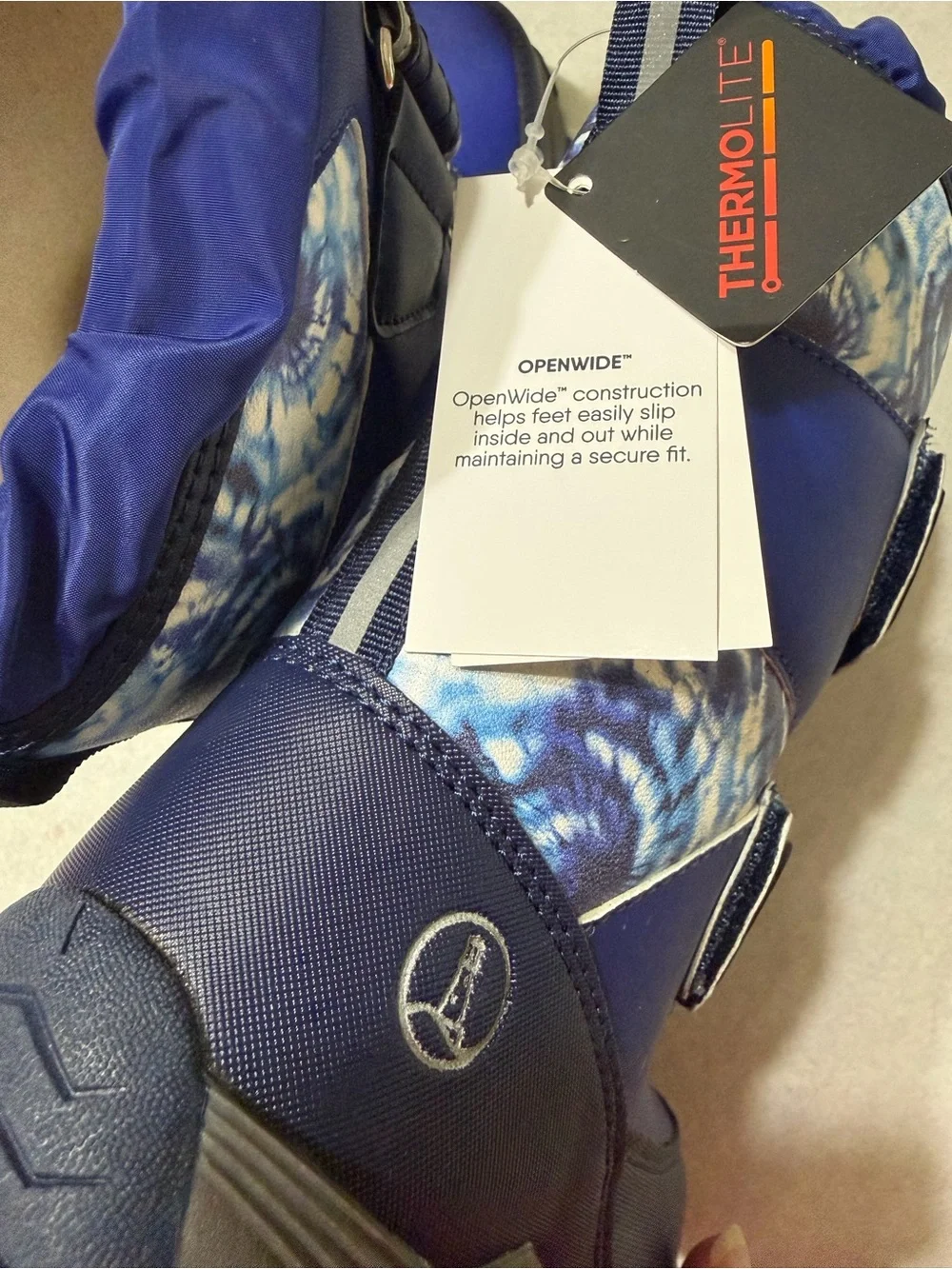 Lands' End Kids Blue Snow Boots with Patterned Shaft